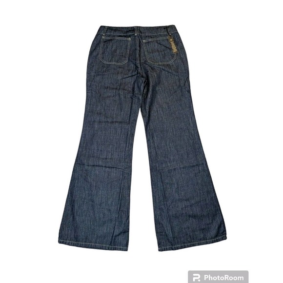 NWT London Jean 100% Cotton Dark Wash Flare Jeans Size 8 - Picture 2 of 11